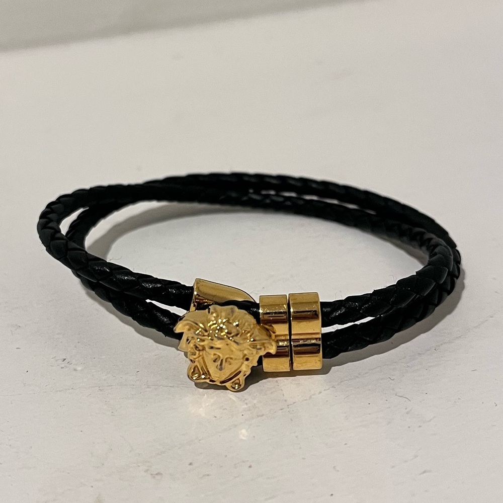 Versace Black and Gold Men's Bracelet